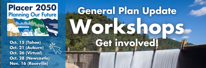 Banner promoting upcoming Placer 2050 workshops.