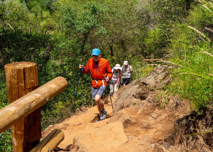 People hiking at Hidden Falls