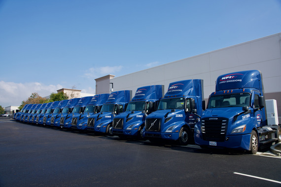 ze trucks at charging station