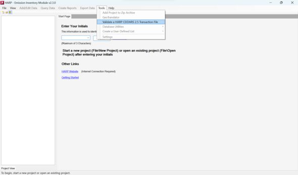 HARP EIM file path for accessing the transaction file validation tool