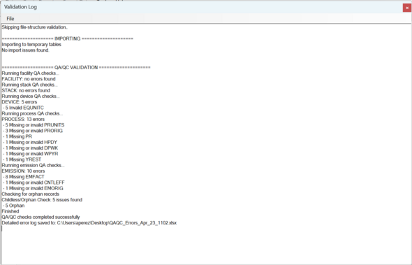 HARP EIM user interface displaying the summary page for a transaction file that has been run through the transaction file validation tool