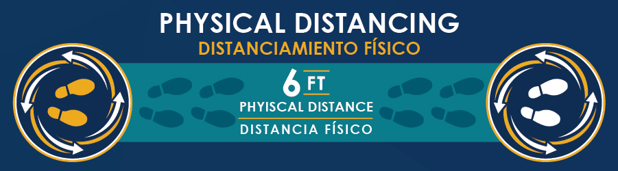 Physical Distancing 6ft Apart 