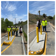 Public Works Team and Councilmember Edwards at Placement of Bollards at Martha Maclean park