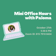 Mini office hours on Oct. 27th, link in text. 