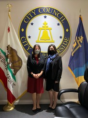 CM Edwards and Lorissa Villareal, Riverside's newest Homeless Solutions Officer