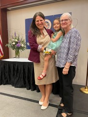 Councilmember Erin Edwards at the Woman of Distinction Ceremony with her daughter, Ramona, and her mother, Susan