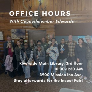 Office hours with CM Erin Edwards at the Main Library on April 22nd
