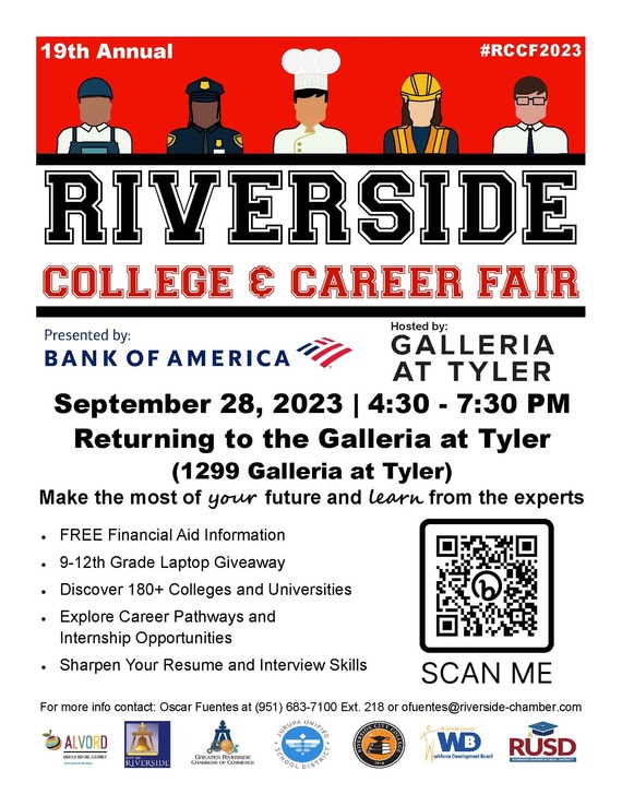 19th ANNUAL RIVERSIDE COLLEGE & CAREER FAIR September 28, 2023 | 4:30-7:30 PM Returning to the Galleria at Tyler (1299 Galleria at Tyler)
