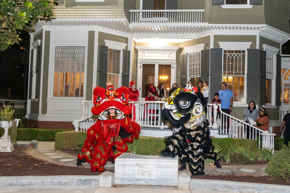 Lions in front of Heritage House