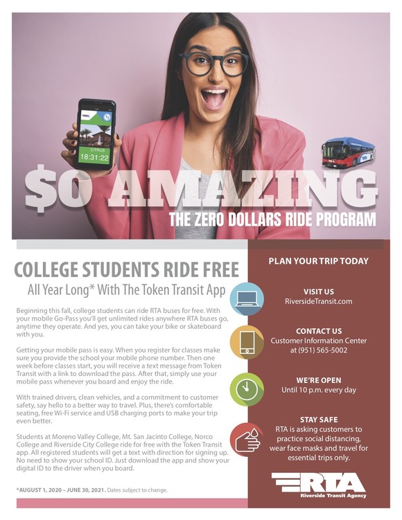 rta youth and college ride free
