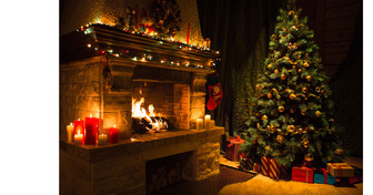 Christmas by the Fireplace 