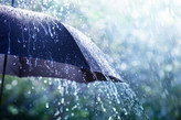 Umbrella in rainy weather conditions