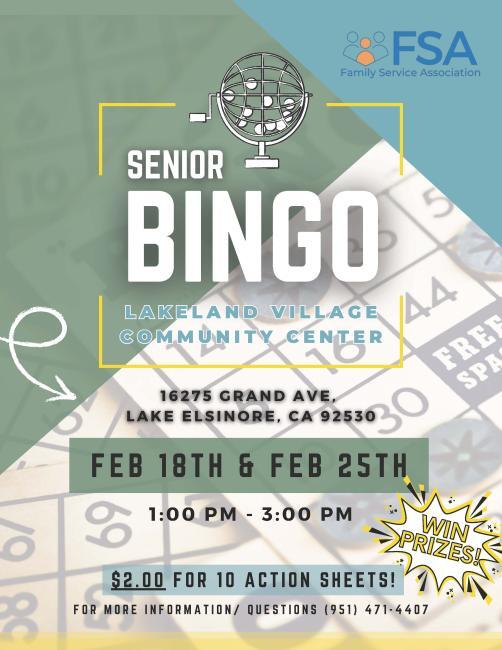 Family Service Association (FSA) Senior Bingo