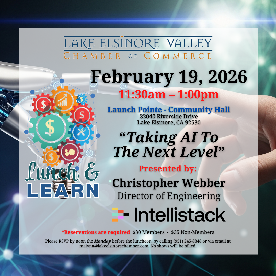 Lake Elsinore Valley Chamber's Lunch & Learn for Members - February