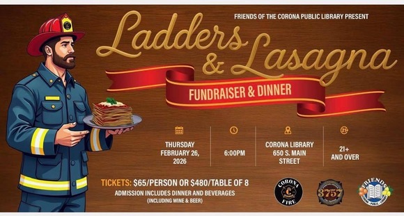 Friends of the Corona Public Library Present Ladders & Lasagna