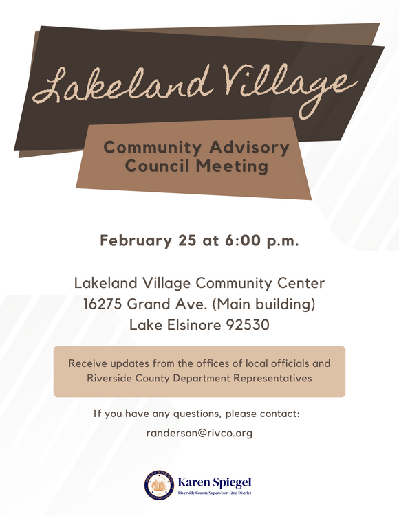 Lakeland Village Community Advisory Council Meeting