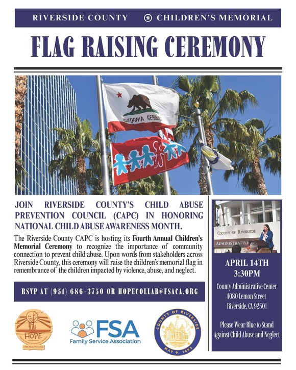 Child Abuse Prevention Month Flag Raising Ceremony