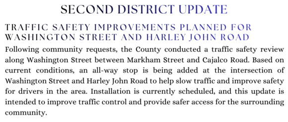 Second District Update