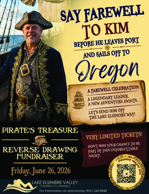 Lake Elsinore Chamber's Pirate’s Treasure Reverse Drawing