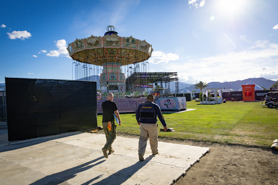 Code Enforcement officer walks the grounds at Coachella festival