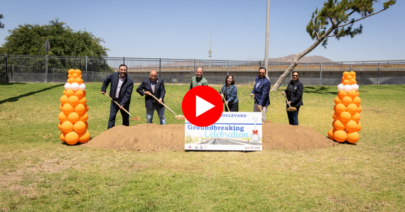 Thumbnail of the Board of Supervisors and Rania Odenbaugh and Dennis Acuna throwing dirt out of shovel