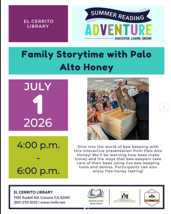Corona Storytime with Palo Alto Honey