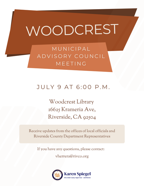 Woodcrest Municipal Advisory Council Meeting