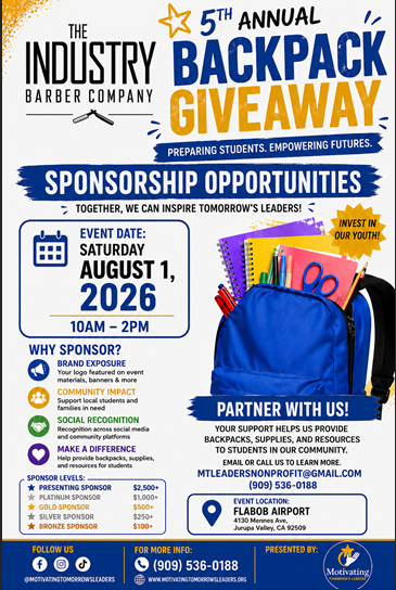 Jurupa Valley Backpack Giveaway
