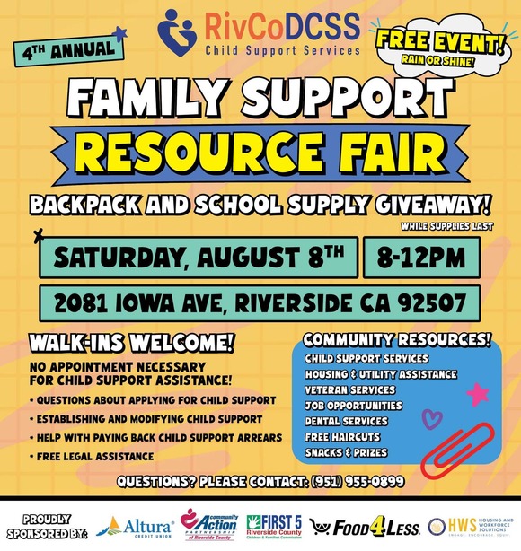 RivCoDCSS Family Support Resource Fair