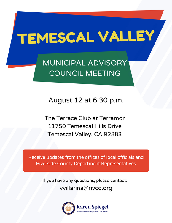 Temescal Valley Municipal Advisory Council Meeting