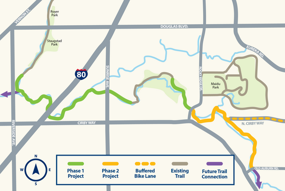 Dry Creek Greenway East phase map