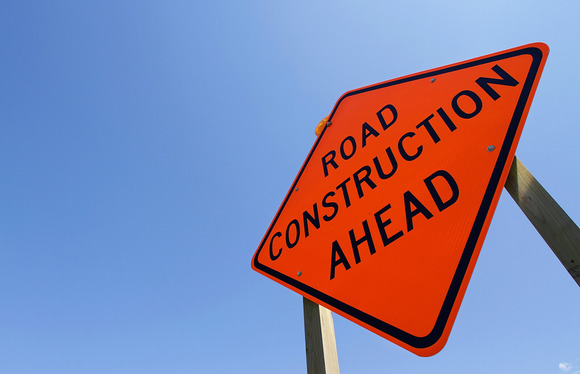 Photo of a Road Work Ahead sign