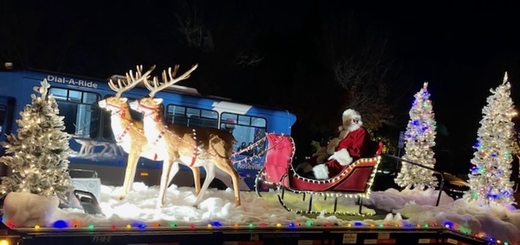 Photo of Neighborhood Santa on his sleigh