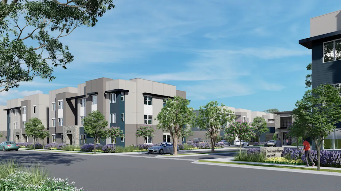 Affordable Housing apartment building rendering
