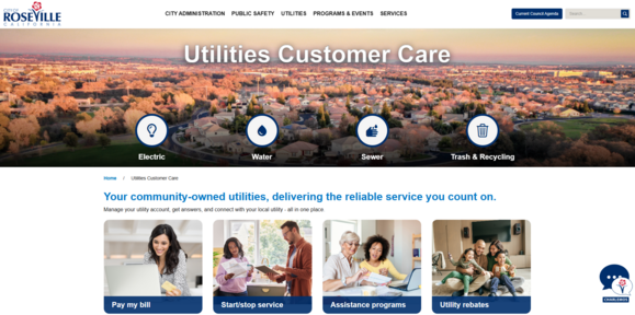 Roseville's new EU webpage screenshot