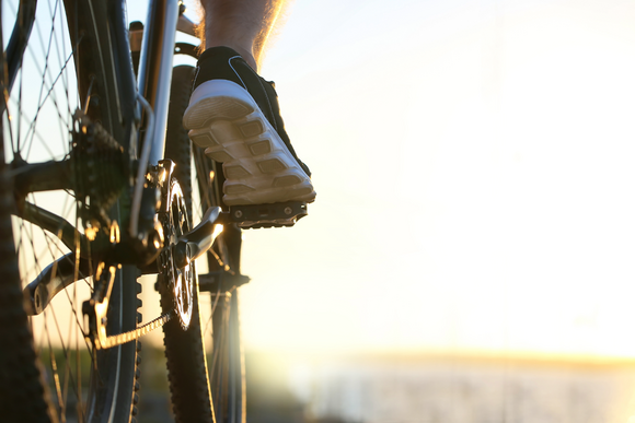 Bicyclist close up