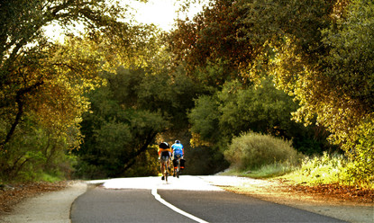 American River parkway with riders