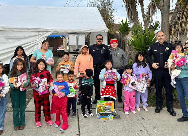 Chief, Sargent, and kids with toys