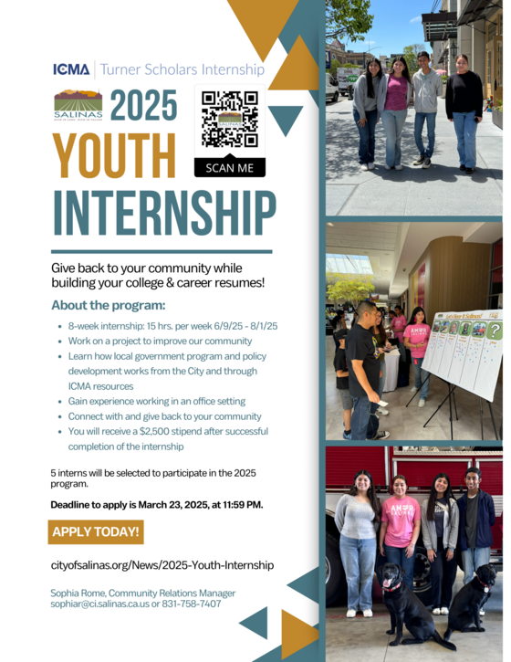 flyer for 2025 youth summer internship