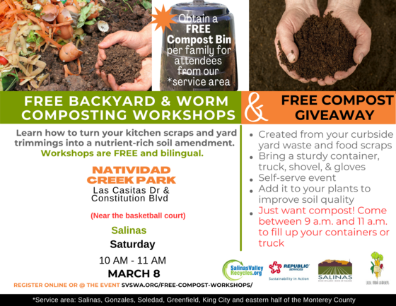 FREE BACKYARD & WORM COMPOSTING WORKSHOPS