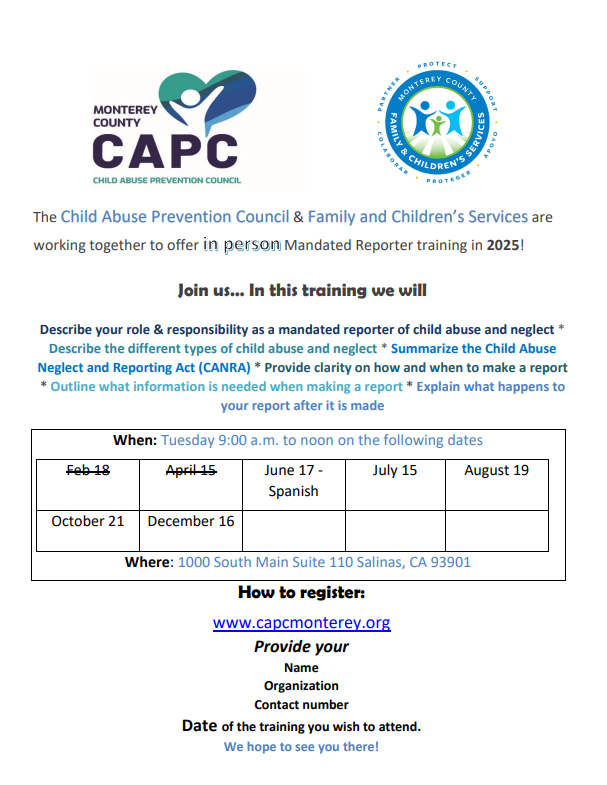 Mandated reporter training