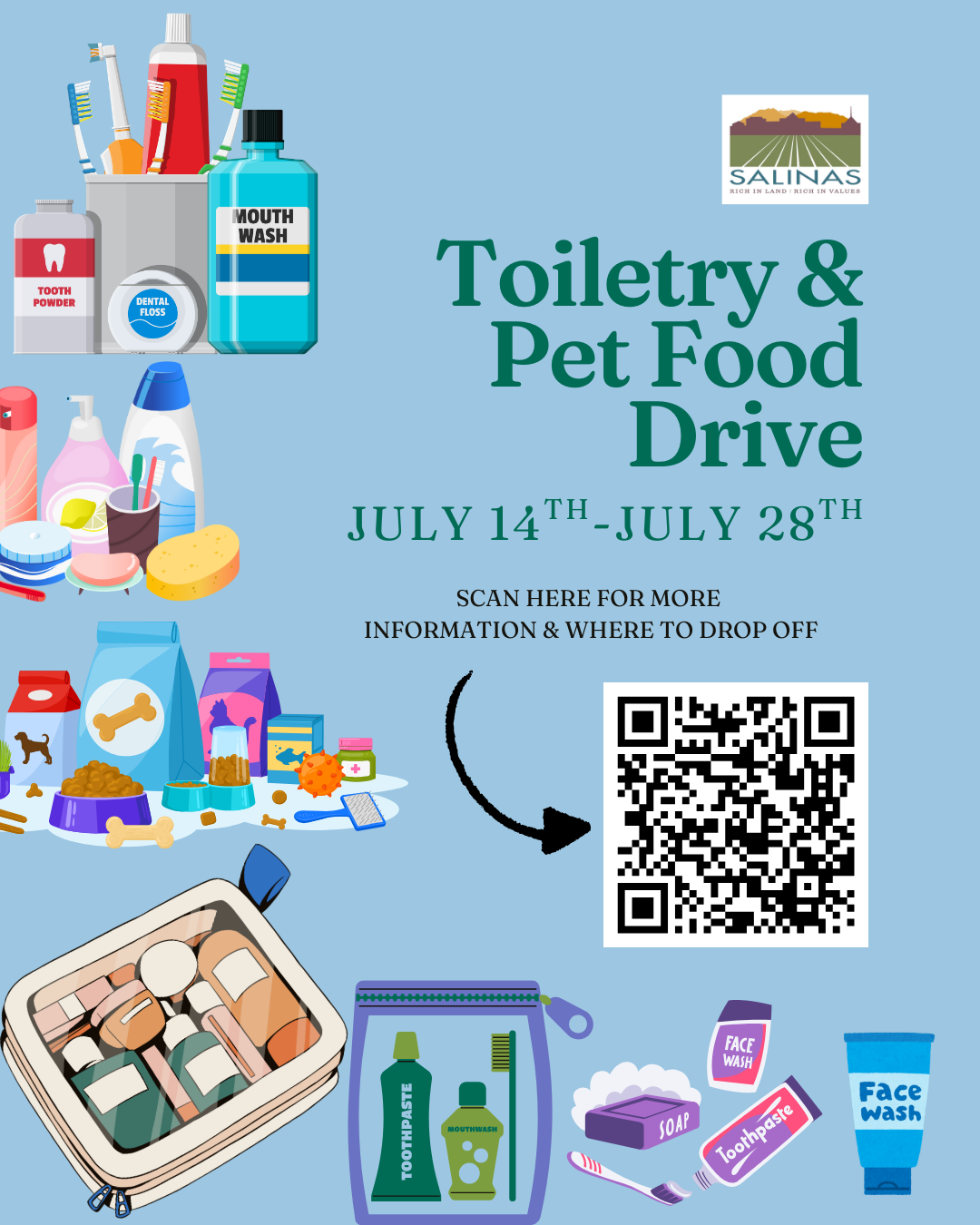 flyer for the toiletry drive