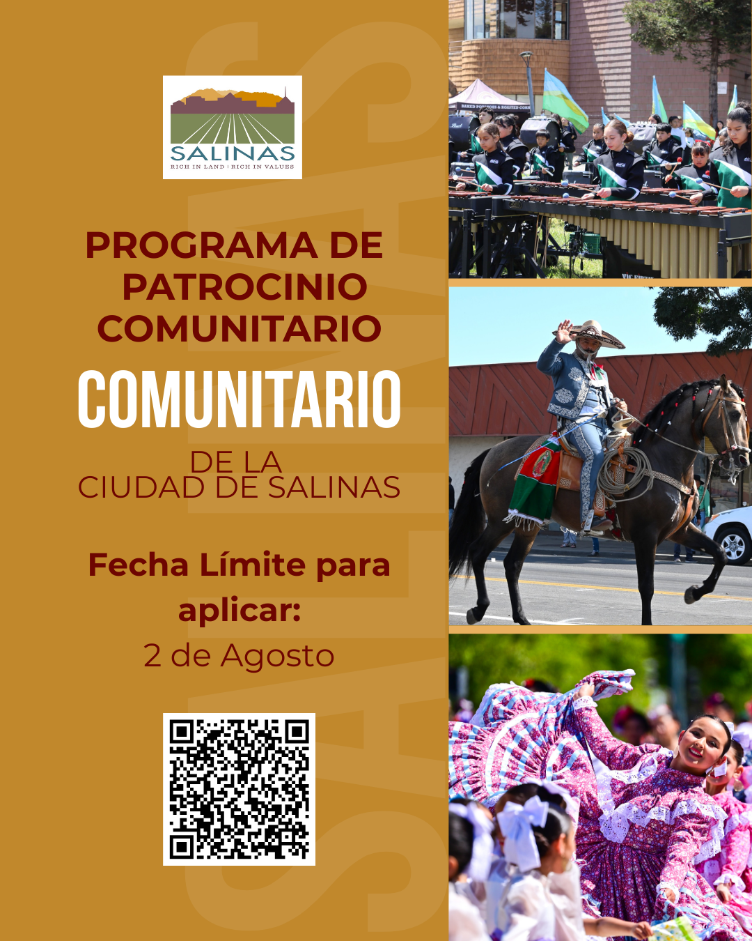 Community sponsorship program flyer in Spanish