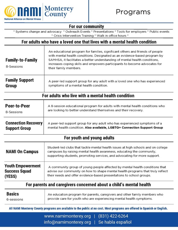 National Alliance on Mental Illness Flyer