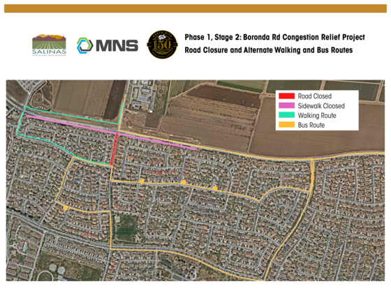 Boronda Rd Detour Map
