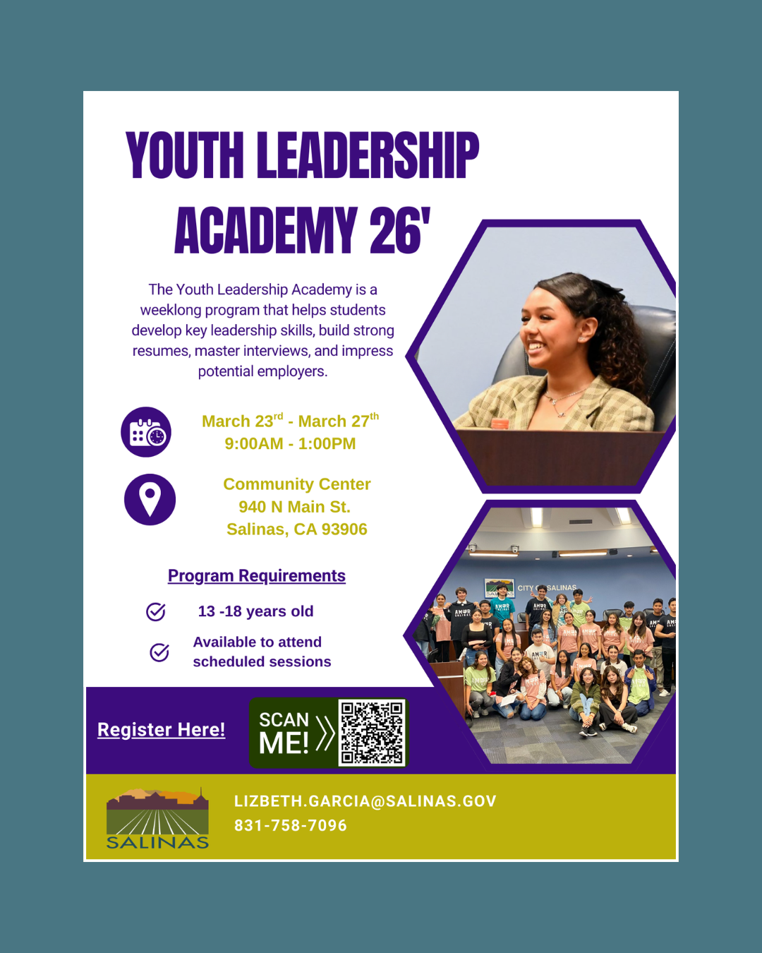 Youth Leadership academy March 23-27 2026