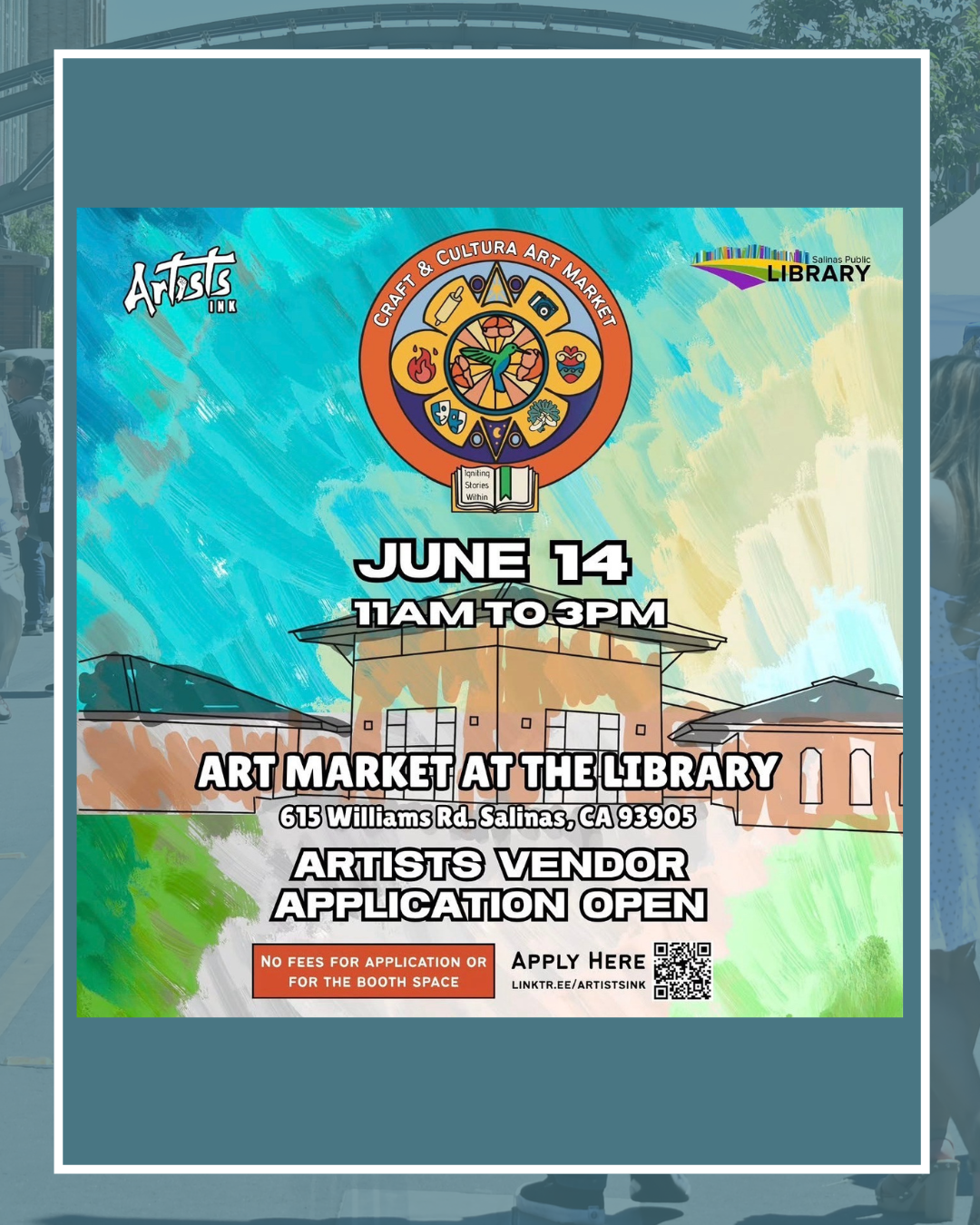Art Market event flyer June 14, 11am - 3pm at 615 Williams rd. 