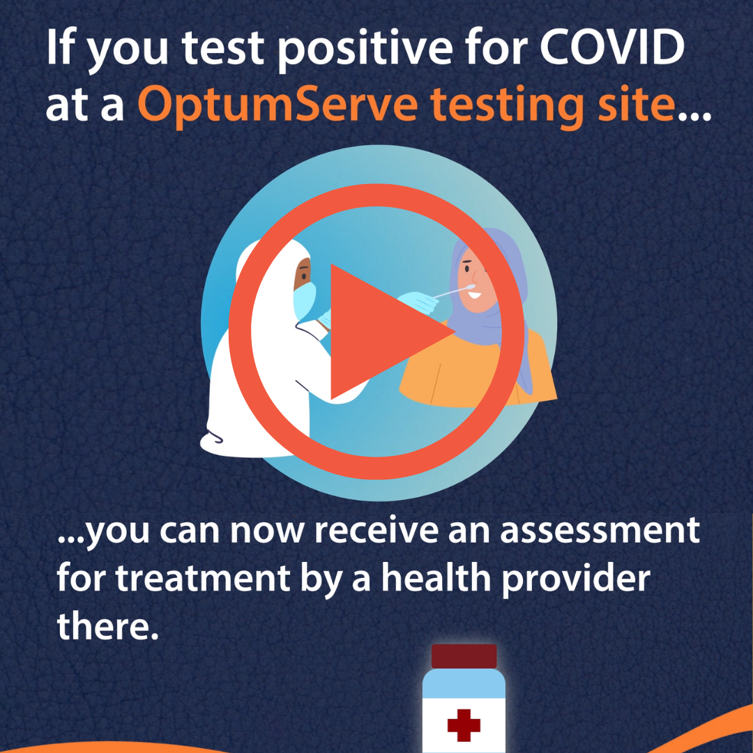 A graphic of a doctor administering a COVID0-19 test to a patient.