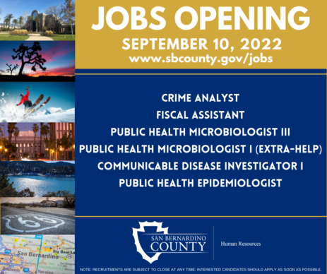 Jobs opening 9-10-22