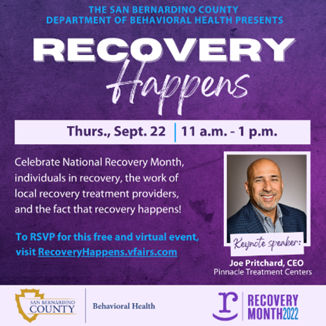 A flier of the virtual Recovery Happens event.